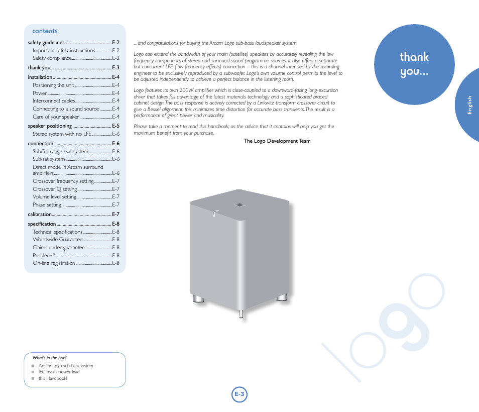 Log o | Arcam Logo User Manual | Page 3 / 8
