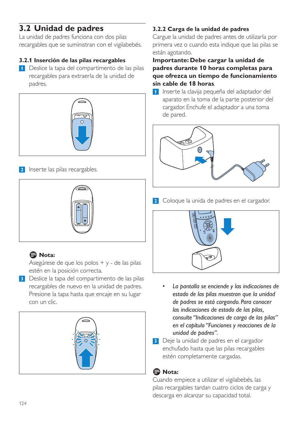 2 unidad de padres | Philips AVENT Écoute-bébé DECT User Manual | Page 124 / 400