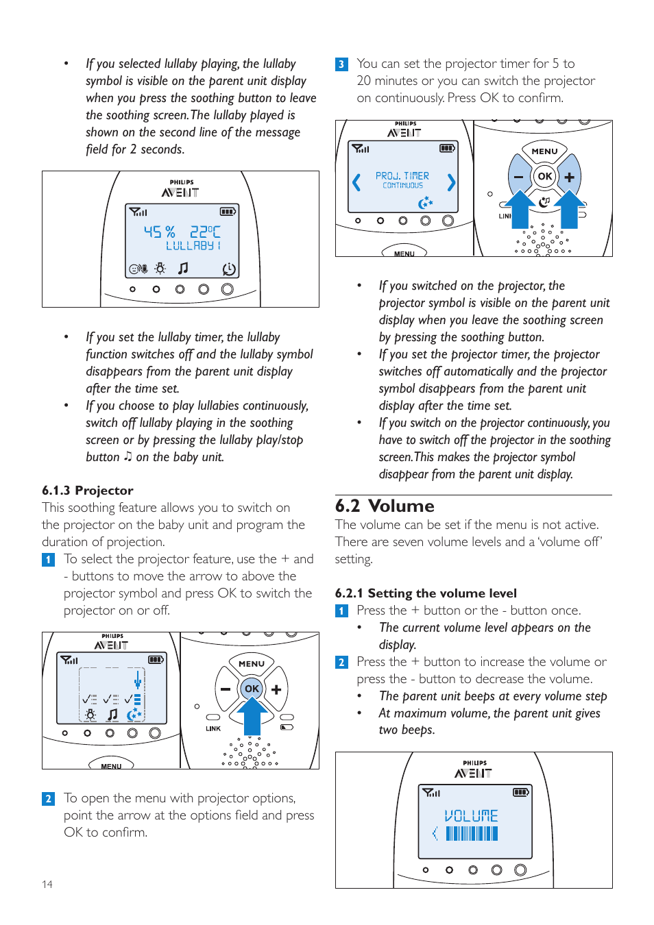 2 volume | Philips AVENT Écoute-bébé DECT User Manual | Page 14 / 400