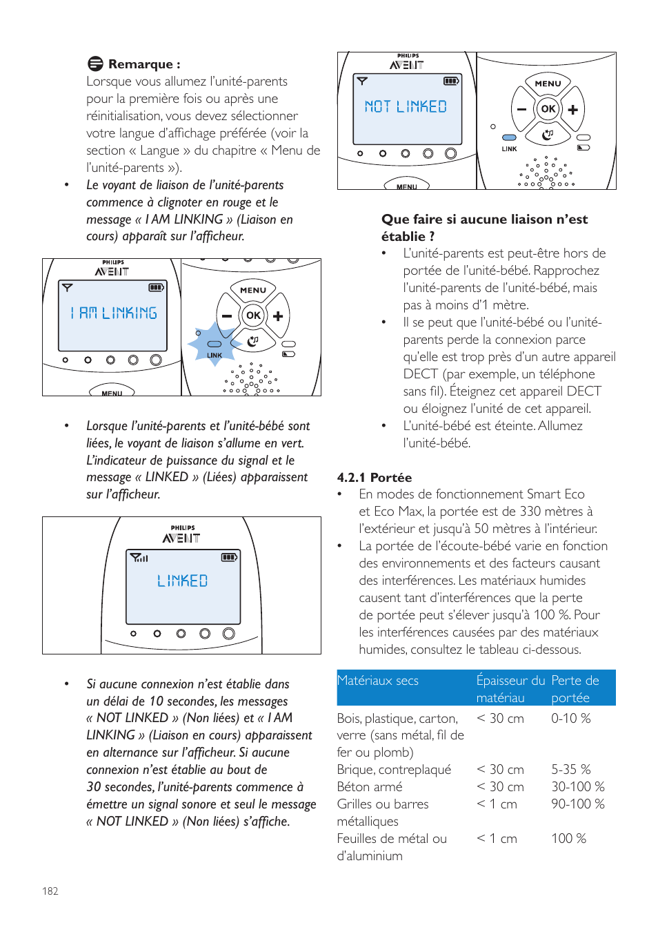 Philips AVENT Écoute-bébé DECT User Manual | Page 182 / 400