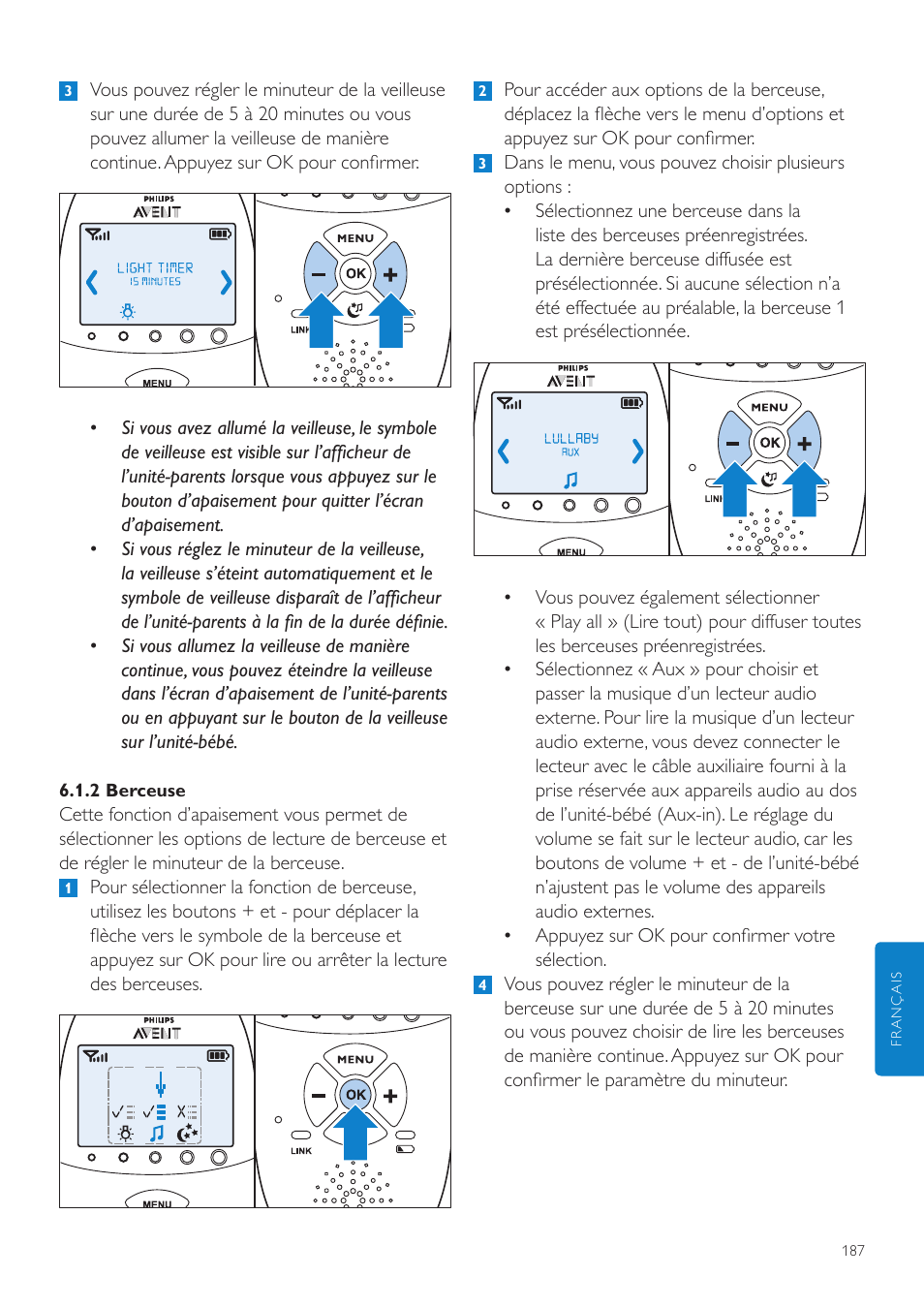 Philips AVENT Écoute-bébé DECT User Manual | Page 187 / 400