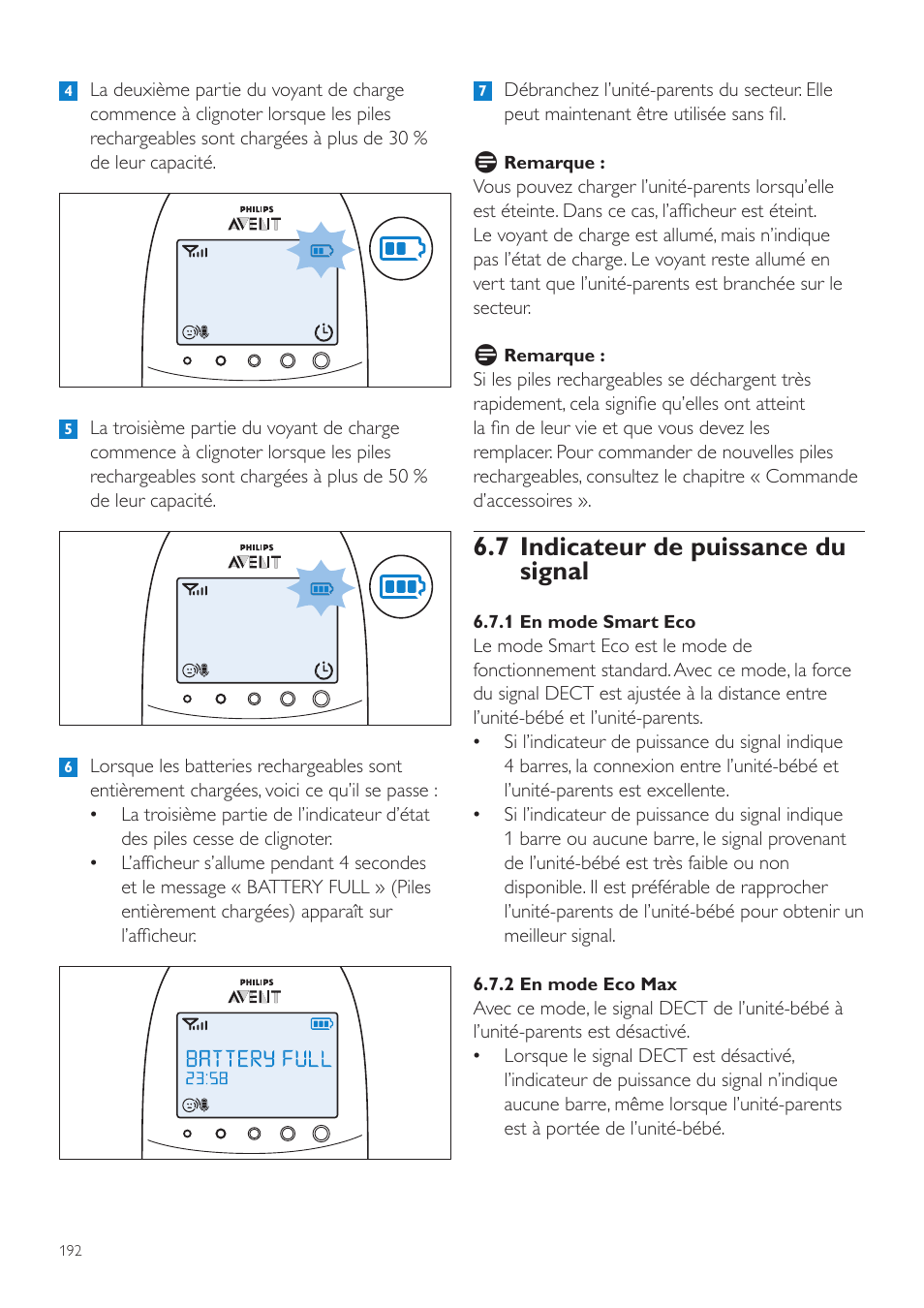 7 indicateur de puissance du signal | Philips AVENT Écoute-bébé DECT User Manual | Page 192 / 400