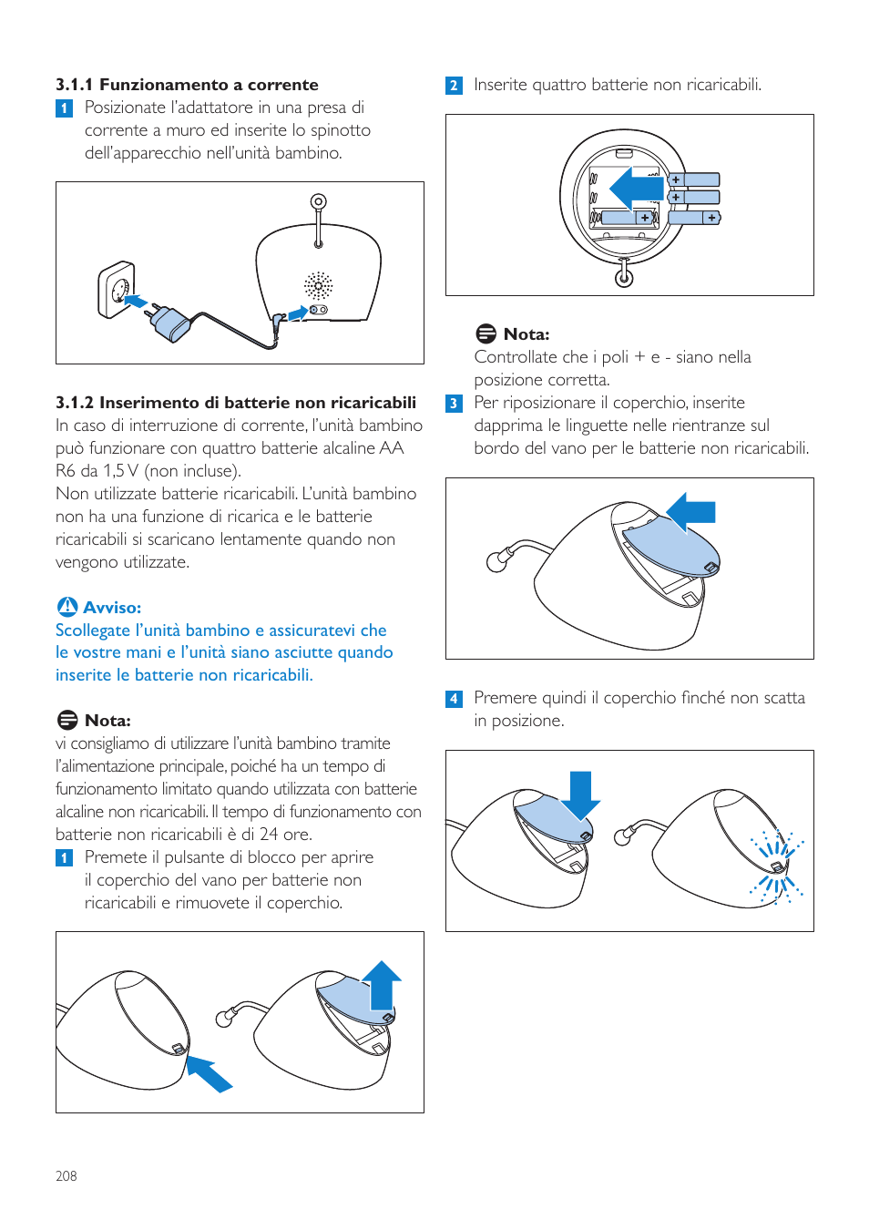 Philips AVENT Écoute-bébé DECT User Manual | Page 208 / 400