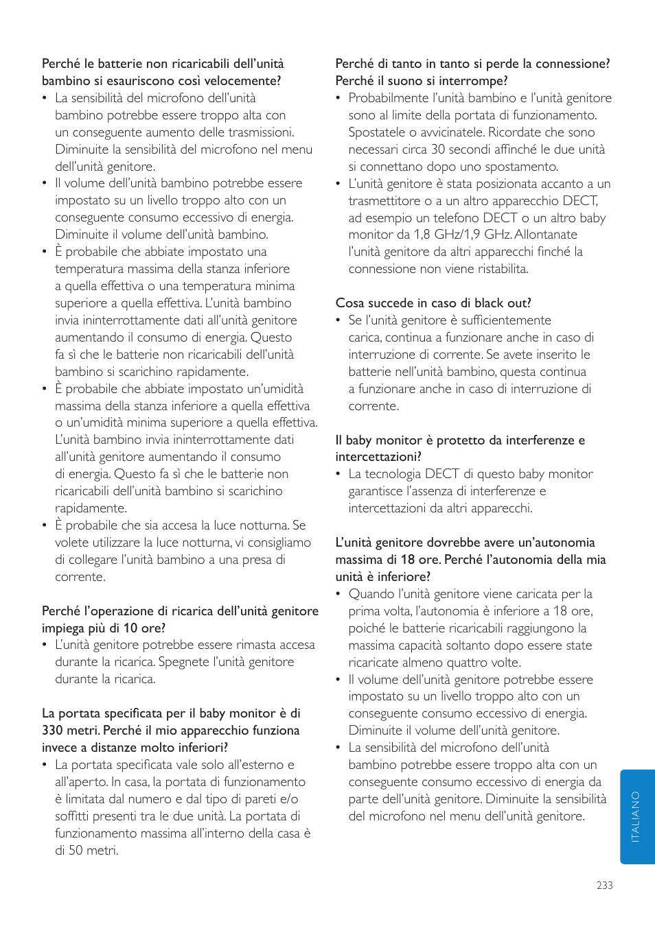 Philips AVENT Écoute-bébé DECT User Manual | Page 233 / 400