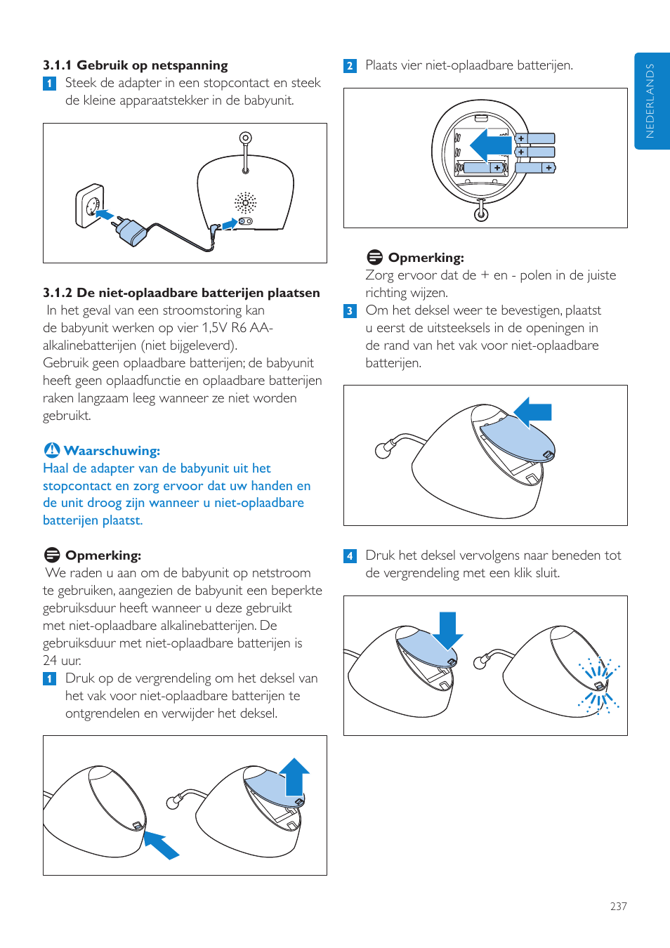 Philips AVENT Écoute-bébé DECT User Manual | Page 237 / 400