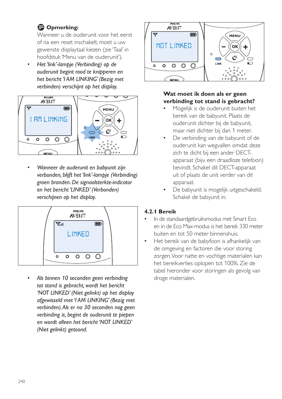 Philips AVENT Écoute-bébé DECT User Manual | Page 240 / 400