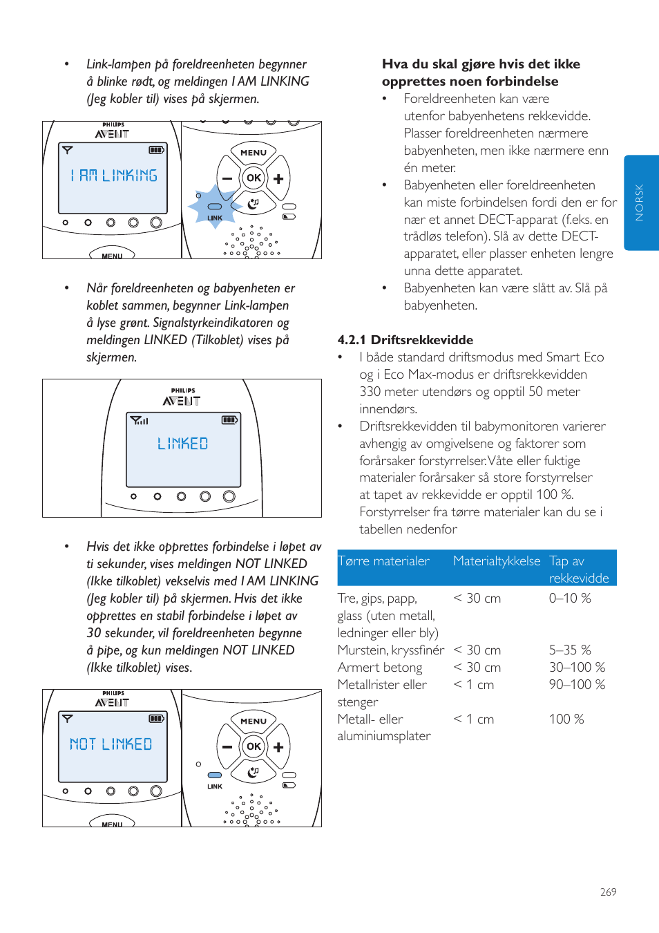 Philips AVENT Écoute-bébé DECT User Manual | Page 269 / 400