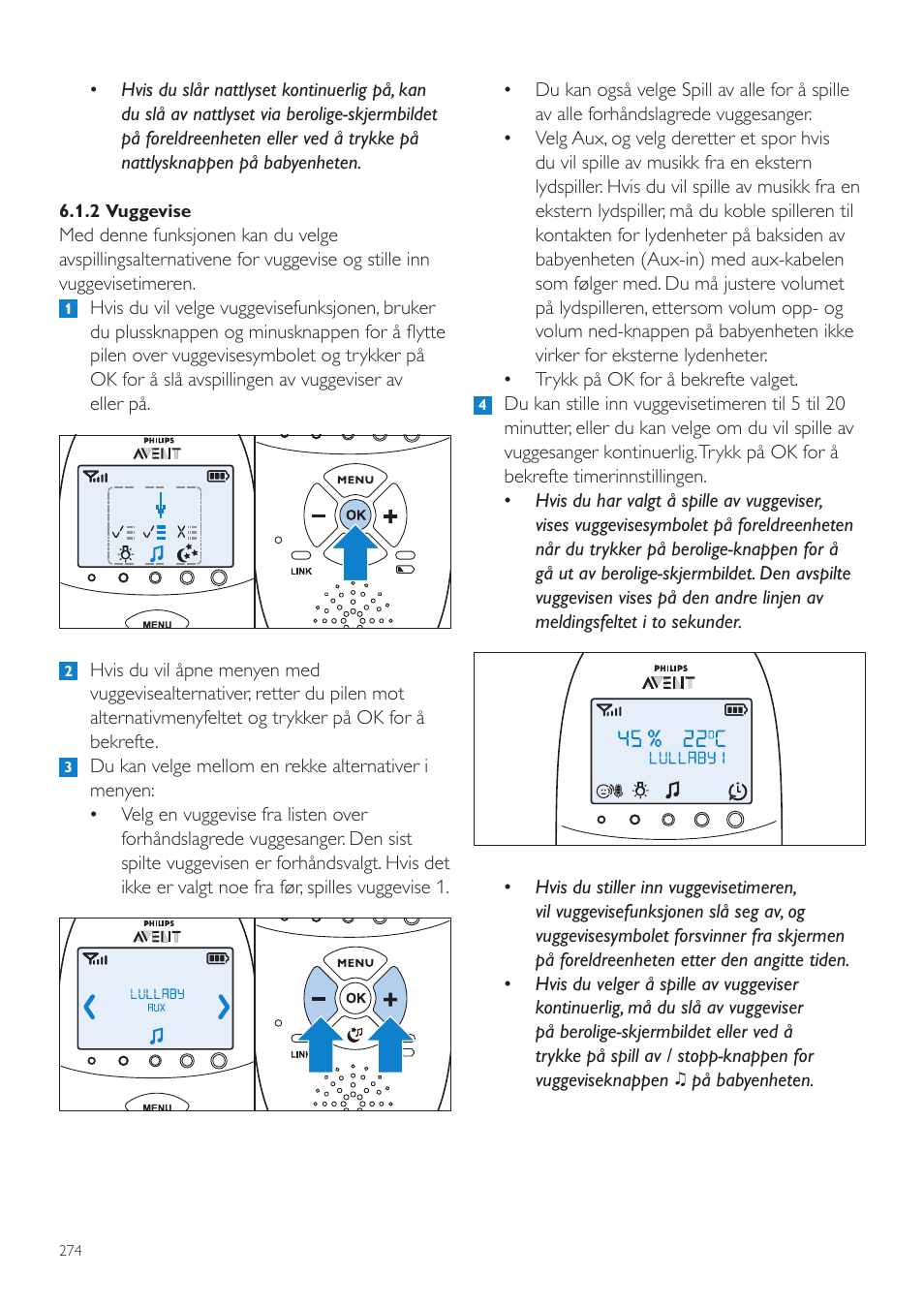 Philips AVENT Écoute-bébé DECT User Manual | Page 274 / 400