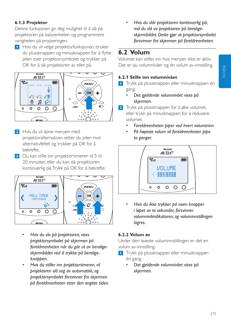 2 volum | Philips AVENT Écoute-bébé DECT User Manual | Page 275 / 400