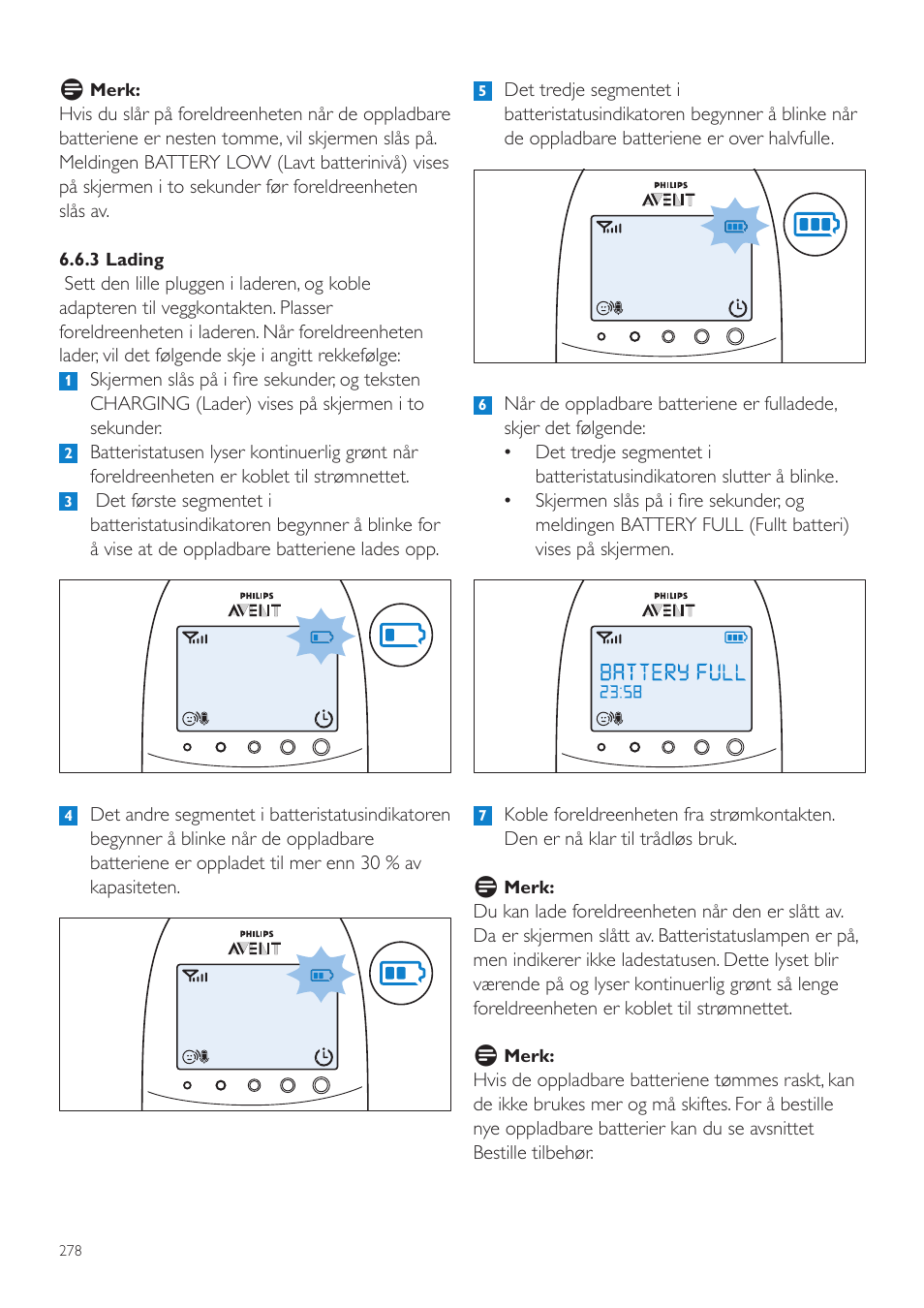 Philips AVENT Écoute-bébé DECT User Manual | Page 278 / 400