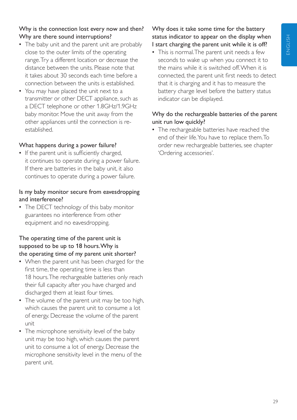 Philips AVENT Écoute-bébé DECT User Manual | Page 29 / 400