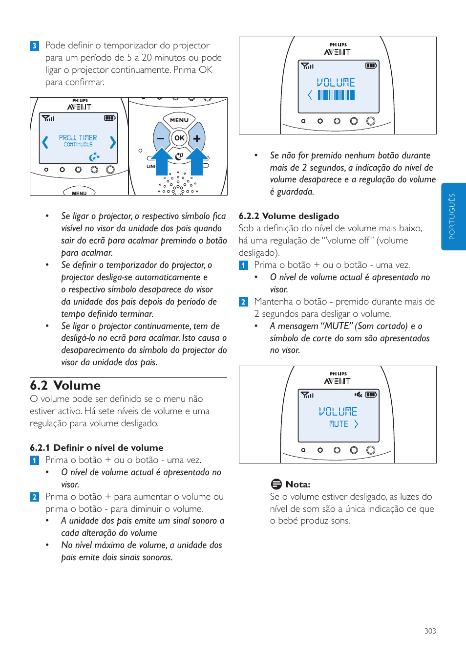 2 volume | Philips AVENT Écoute-bébé DECT User Manual | Page 303 / 400