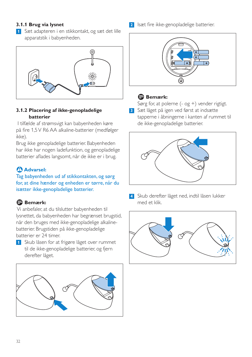 Philips AVENT Écoute-bébé DECT User Manual | Page 32 / 400