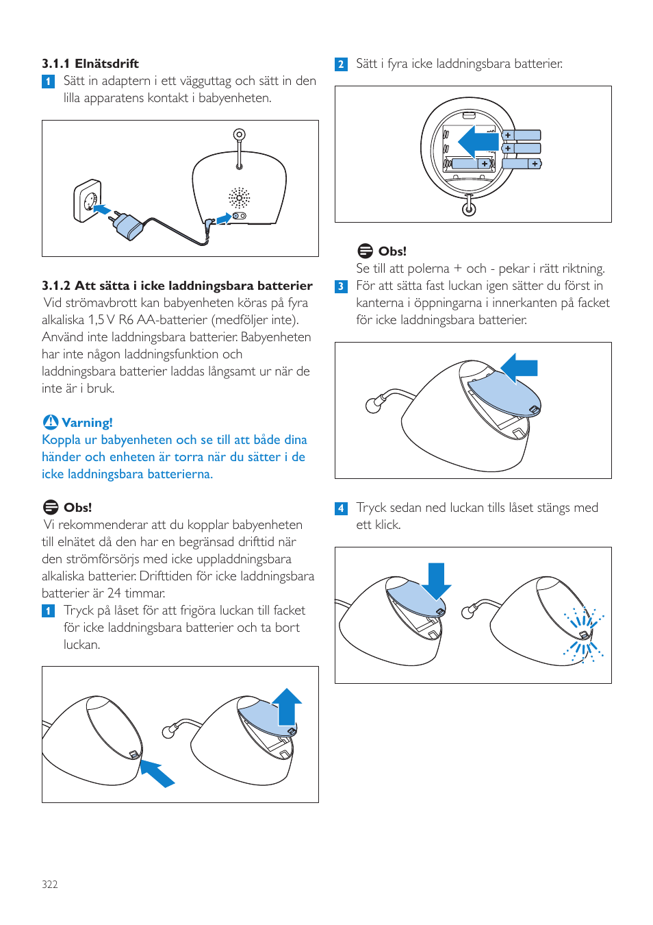 Philips AVENT Écoute-bébé DECT User Manual | Page 322 / 400