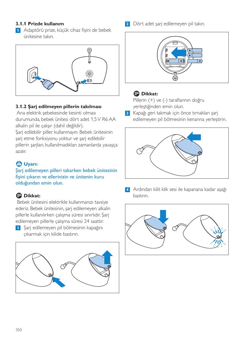 Philips AVENT Écoute-bébé DECT User Manual | Page 350 / 400