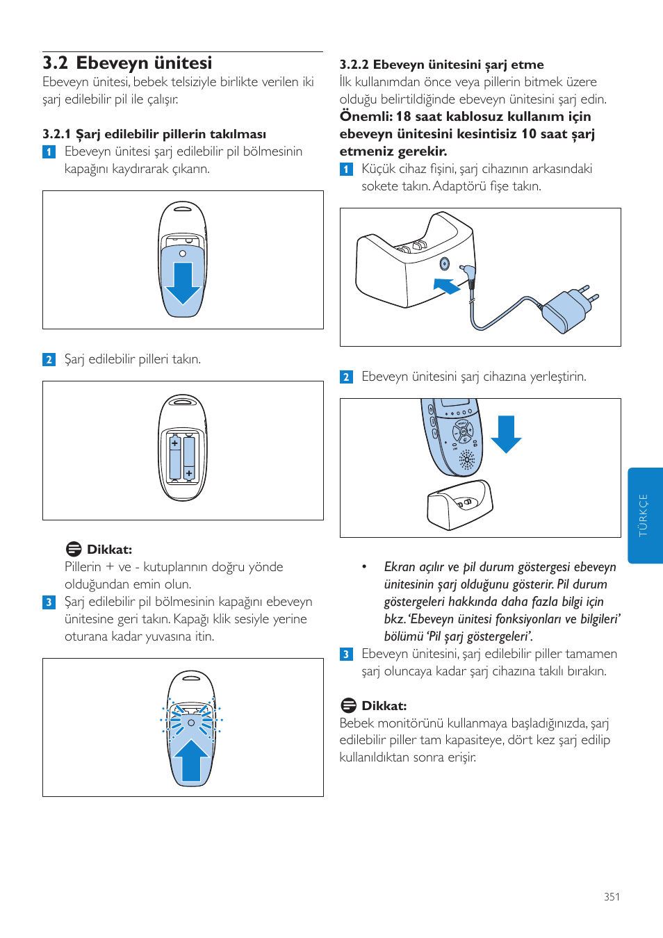 2 ebeveyn ünitesi | Philips AVENT Écoute-bébé DECT User Manual | Page 351 / 400