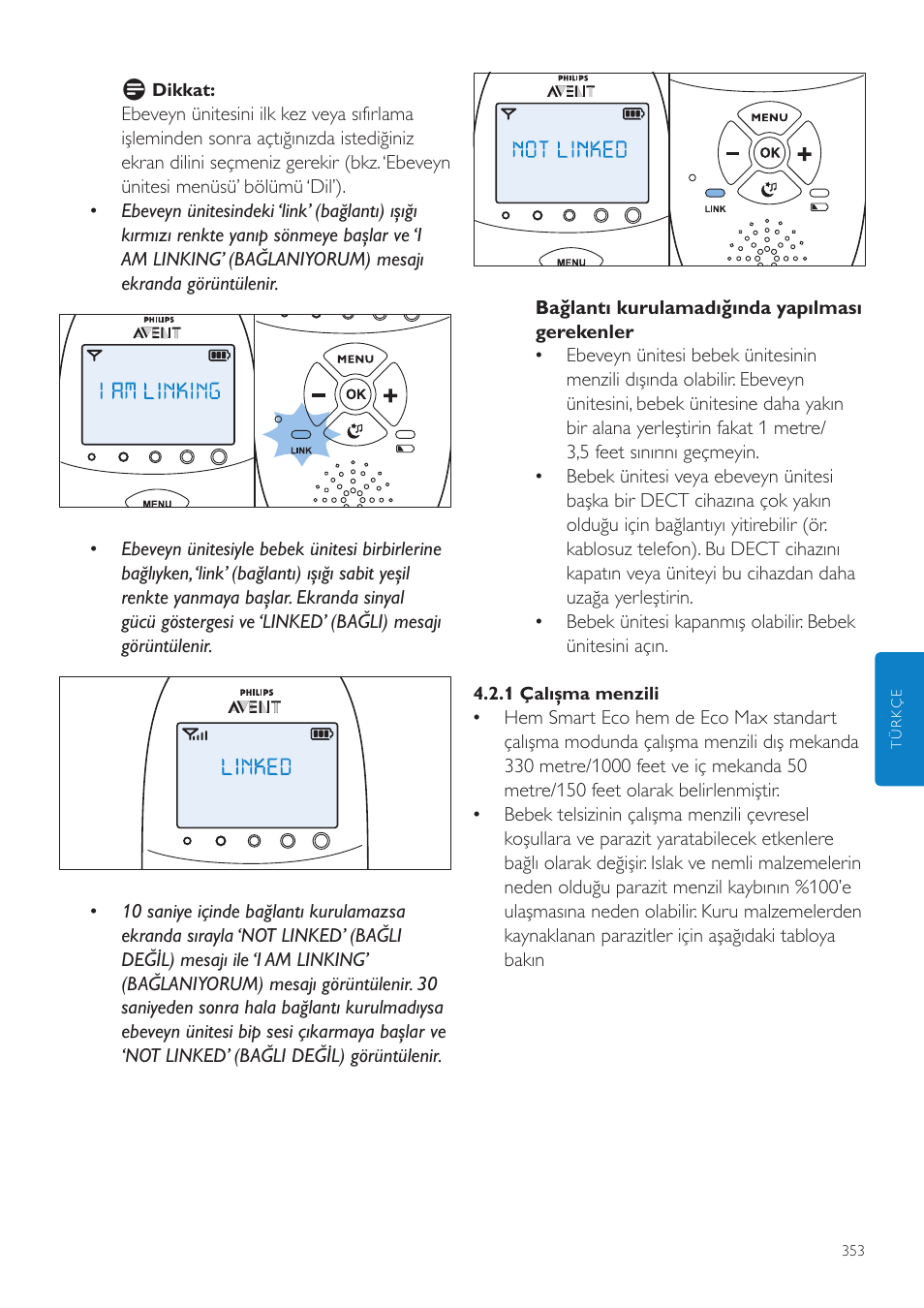 Philips AVENT Écoute-bébé DECT User Manual | Page 353 / 400