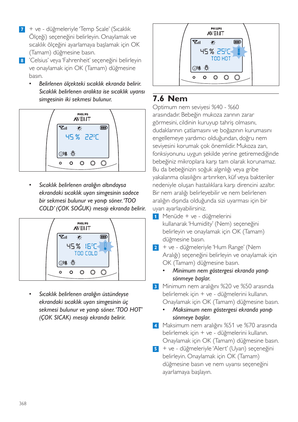 6 nem | Philips AVENT Écoute-bébé DECT User Manual | Page 368 / 400