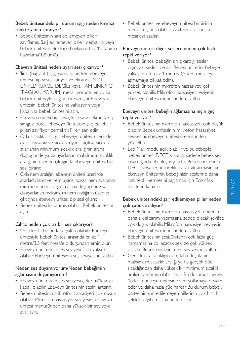 Philips AVENT Écoute-bébé DECT User Manual | Page 373 / 400