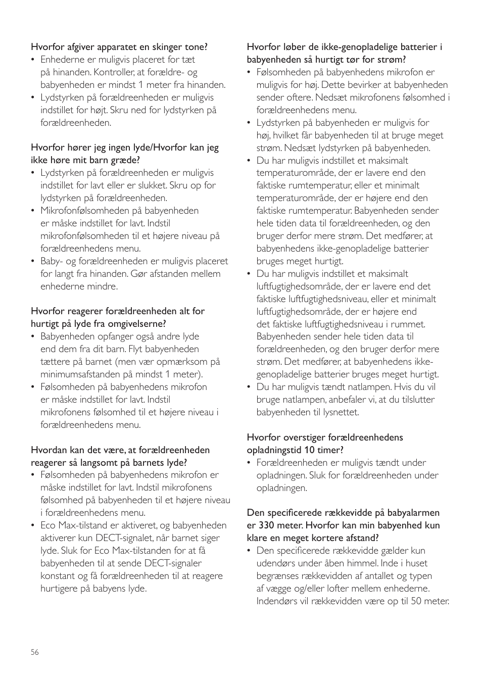 Philips AVENT Écoute-bébé DECT User Manual | Page 56 / 400