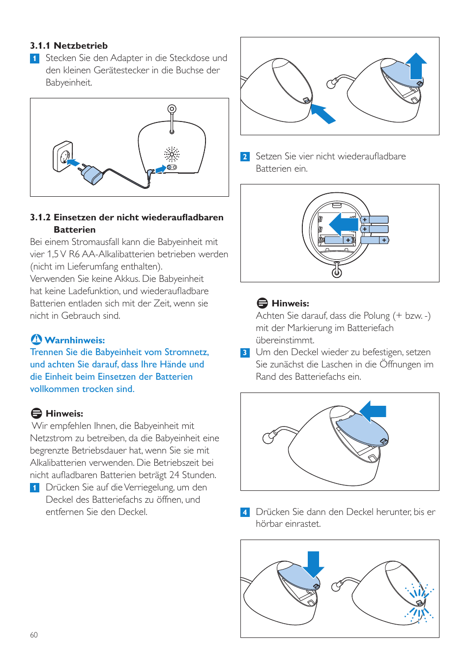 Philips AVENT Écoute-bébé DECT User Manual | Page 60 / 400