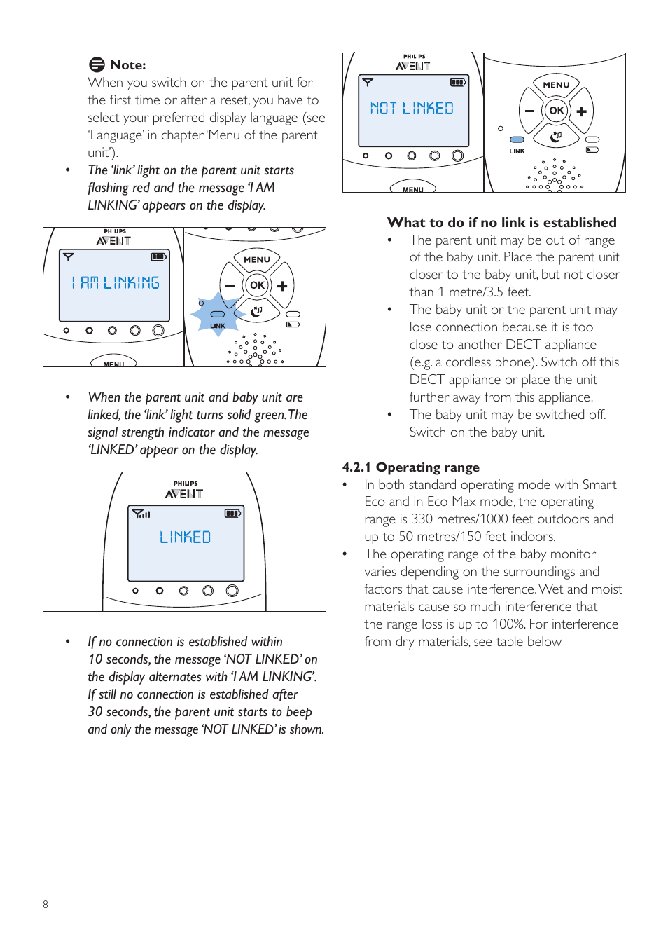 Philips AVENT Écoute-bébé DECT User Manual | Page 8 / 400