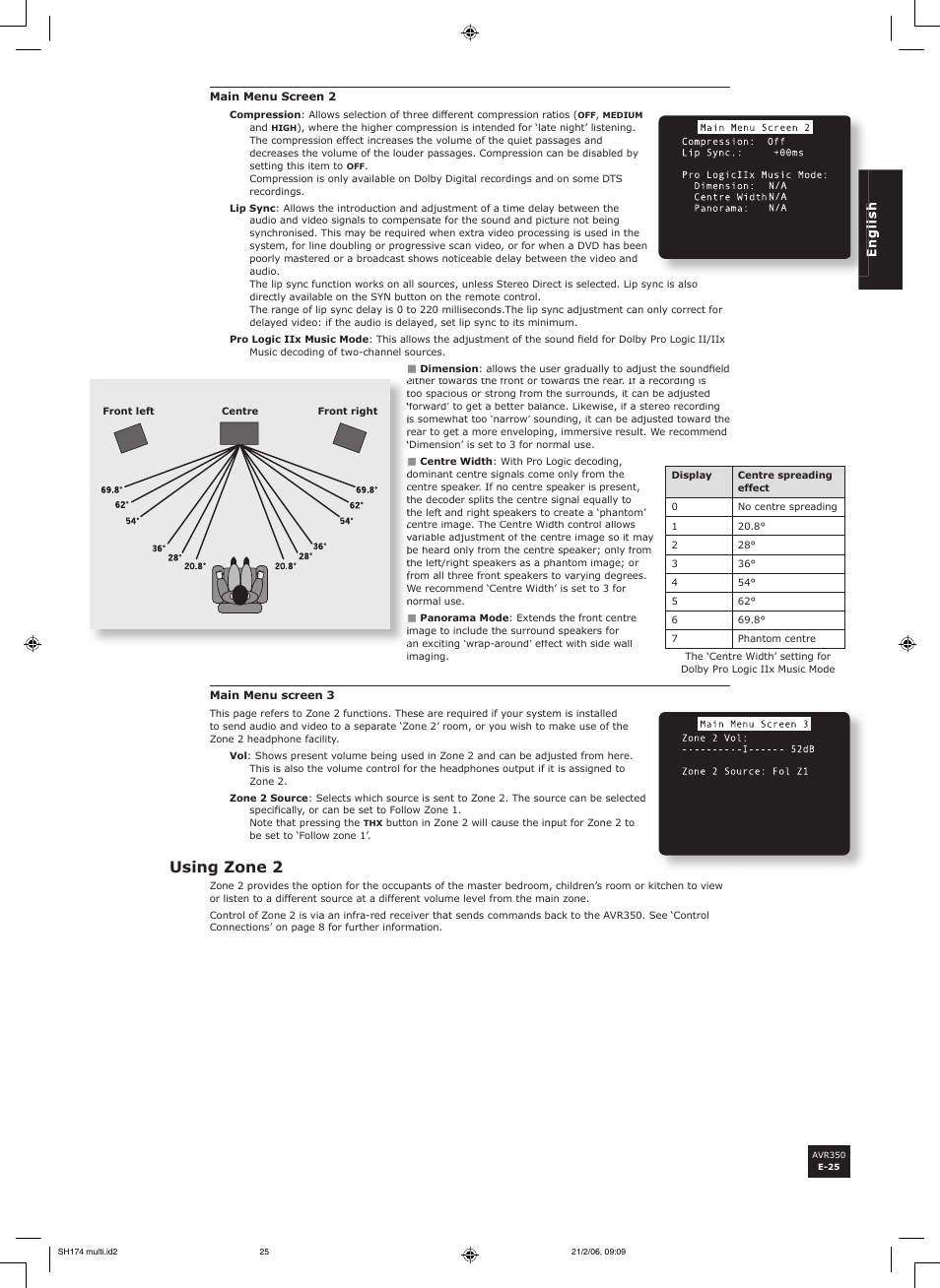 Using zone 2 | Arcam AVR350 User Manual | Page 25 / 48