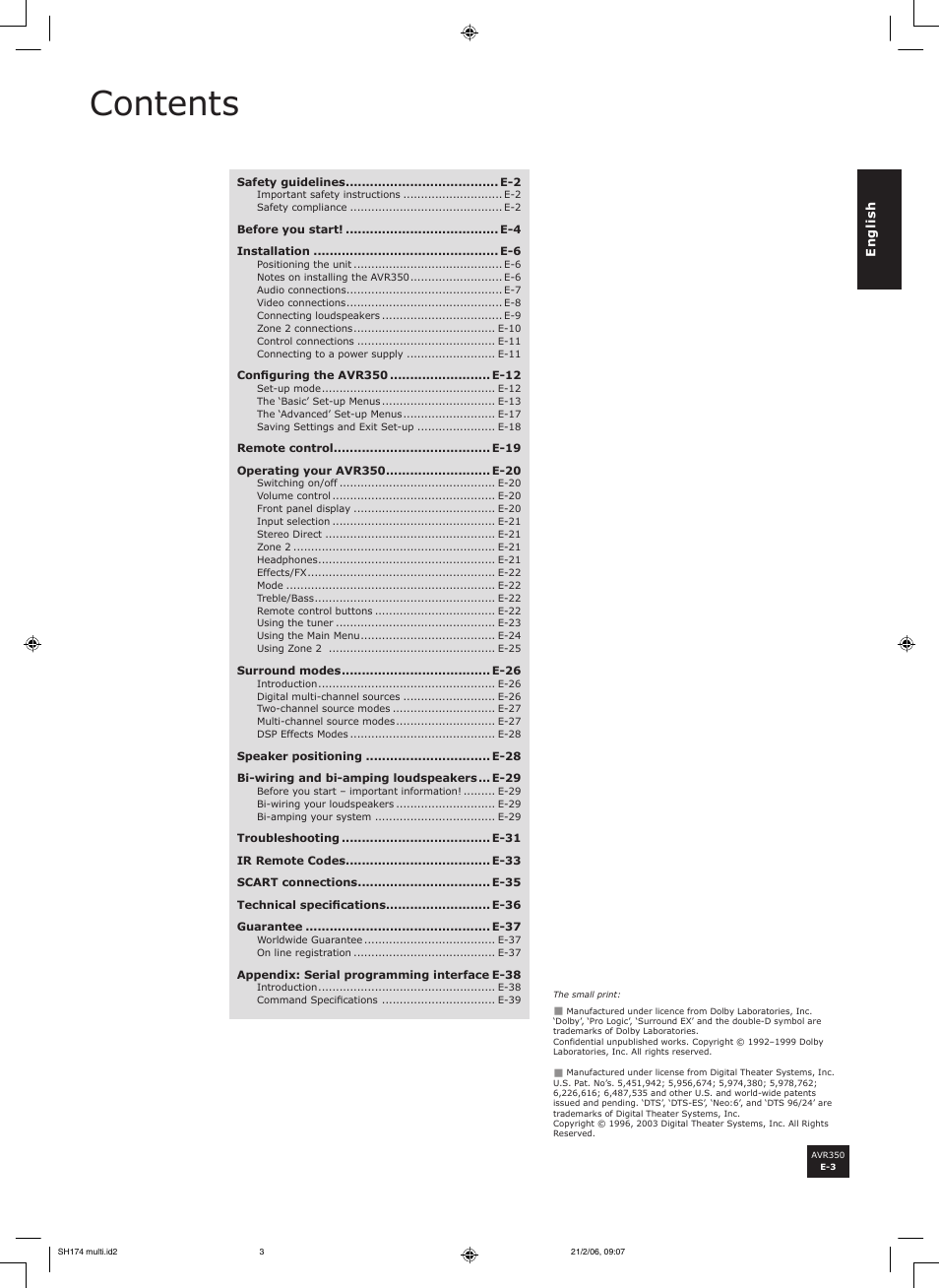 Arcam AVR350 User Manual | Page 3 / 48