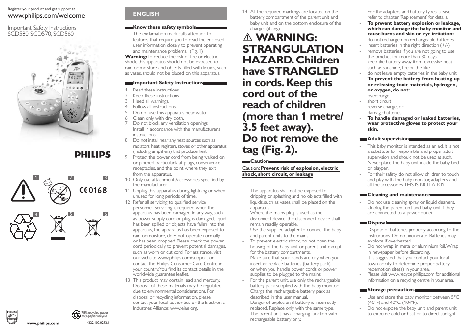 Philips AVENT Écoute-bébé DECT User Manual | 8 pages