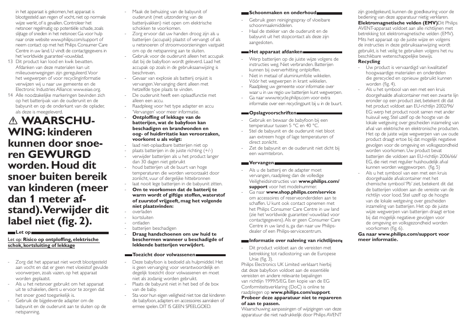 Philips AVENT Écoute-bébé DECT User Manual | Page 7 / 8