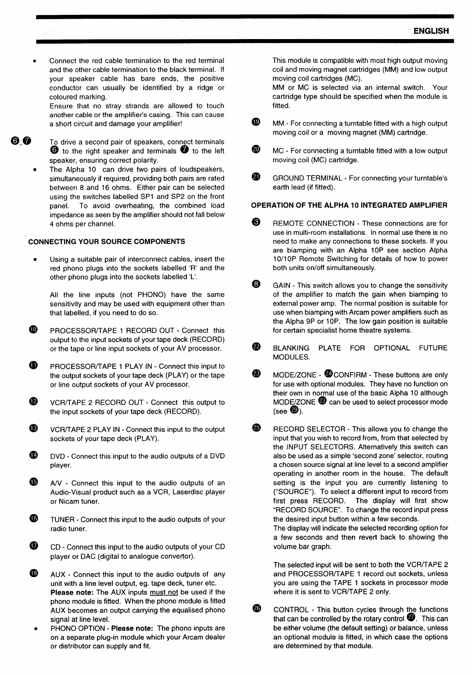 Connecting your source components | Arcam Alpha 10/10P User Manual | Page 5 / 14