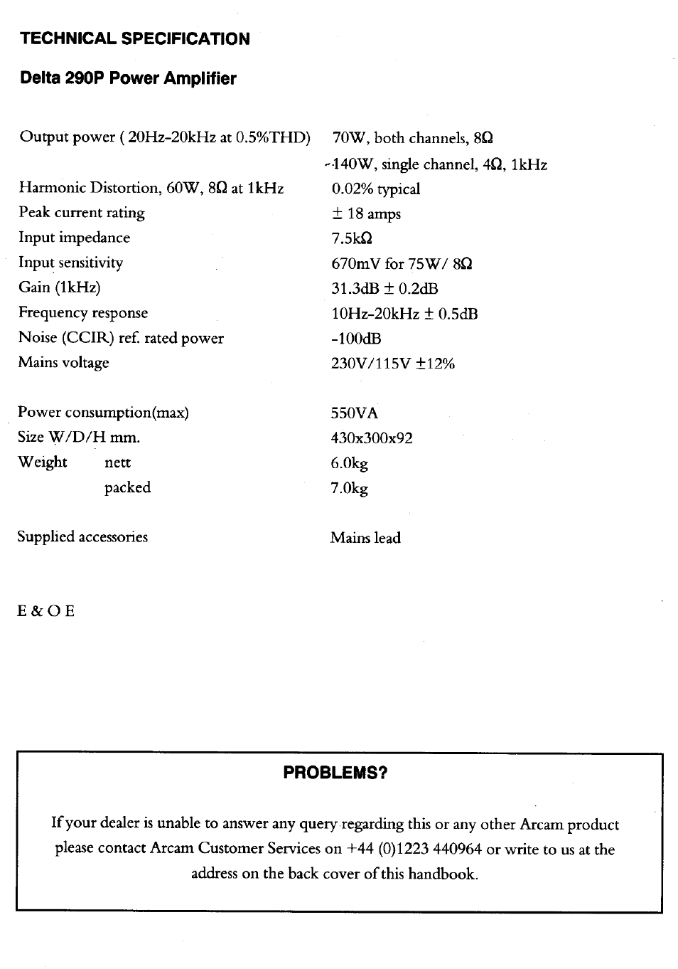 Arcam Delta 290P User Manual | Page 10 / 11