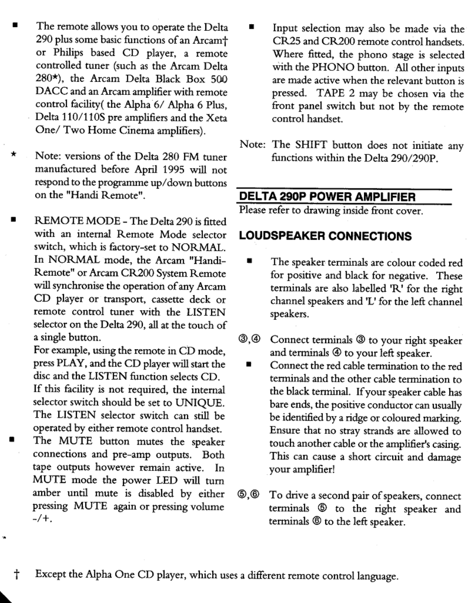 Arcam Delta 290P User Manual | Page 7 / 11