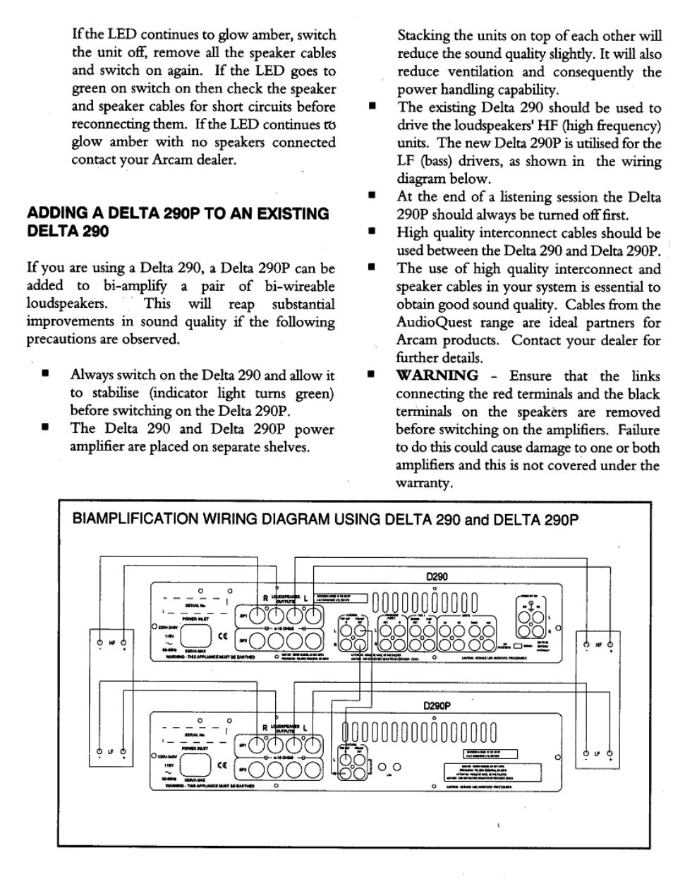 Adding a delta 290p to an existing delta 290 | Arcam Delta 290P User Manual | Page 9 / 11
