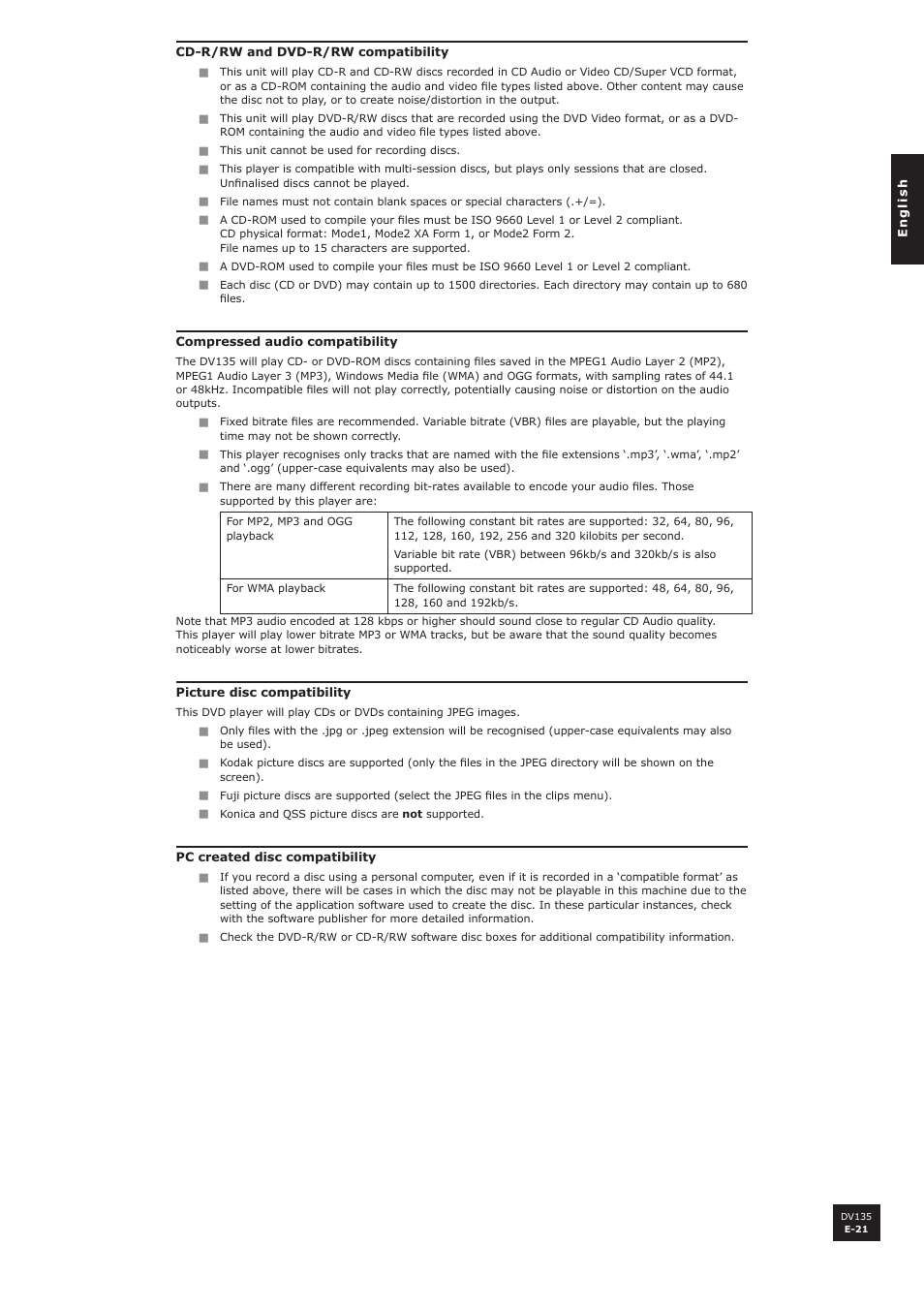 Arcam DV135 User Manual | Page 21 / 24