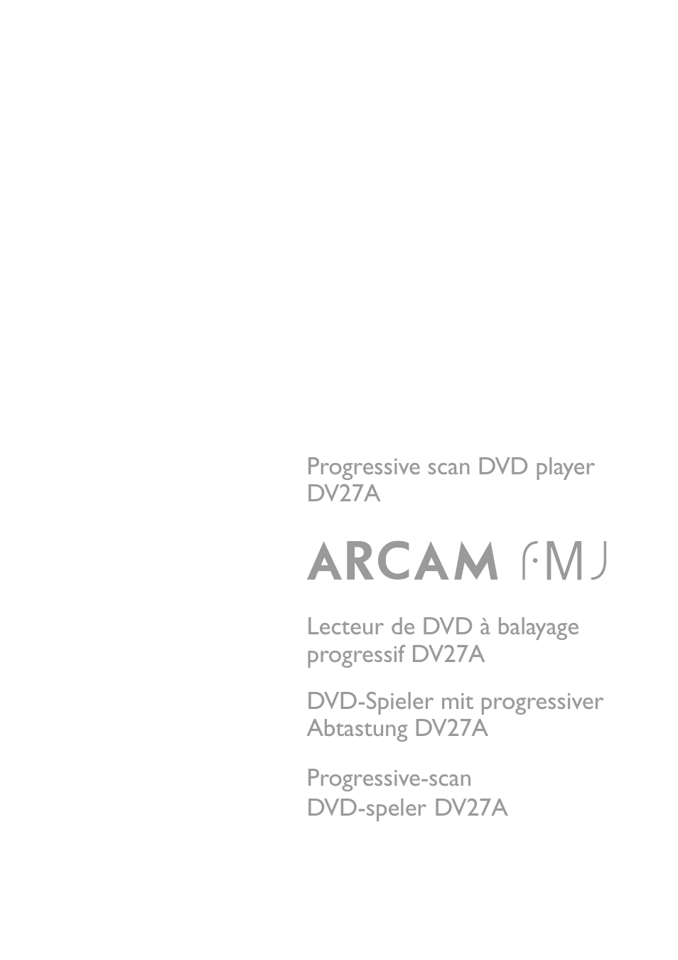 Arcam DV27A User Manual | 100 pages