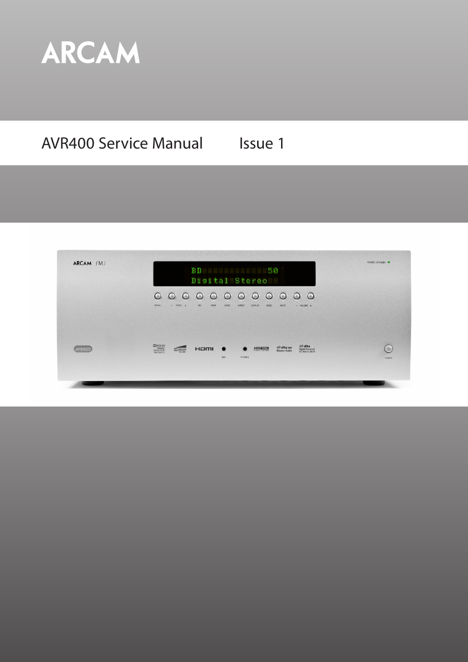 Arcam AVR400 User Manual | 34 pages