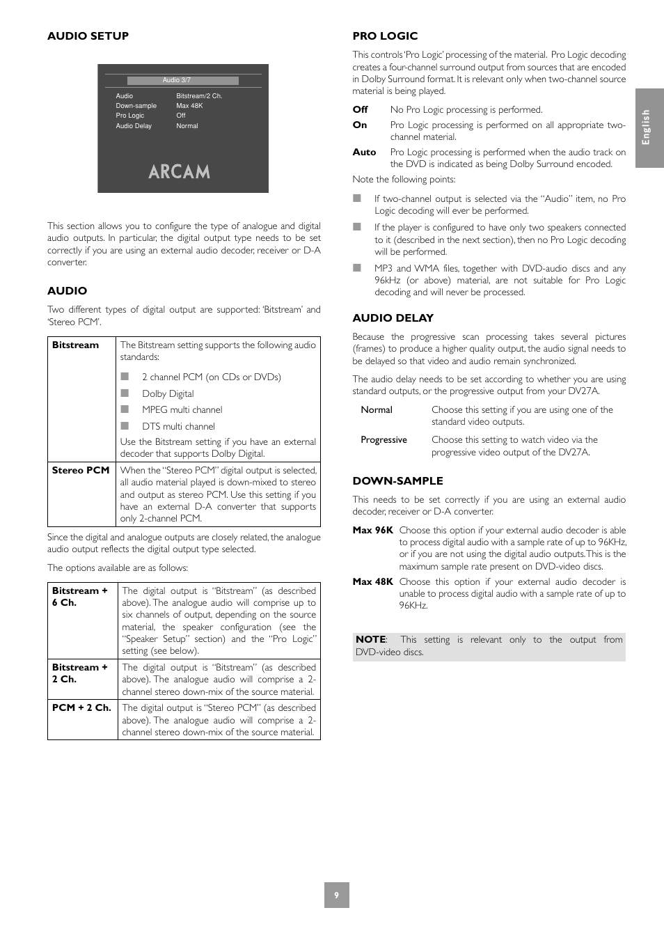 Arcam Progressive scan DVD player DV27A User Manual | Page 9 / 23