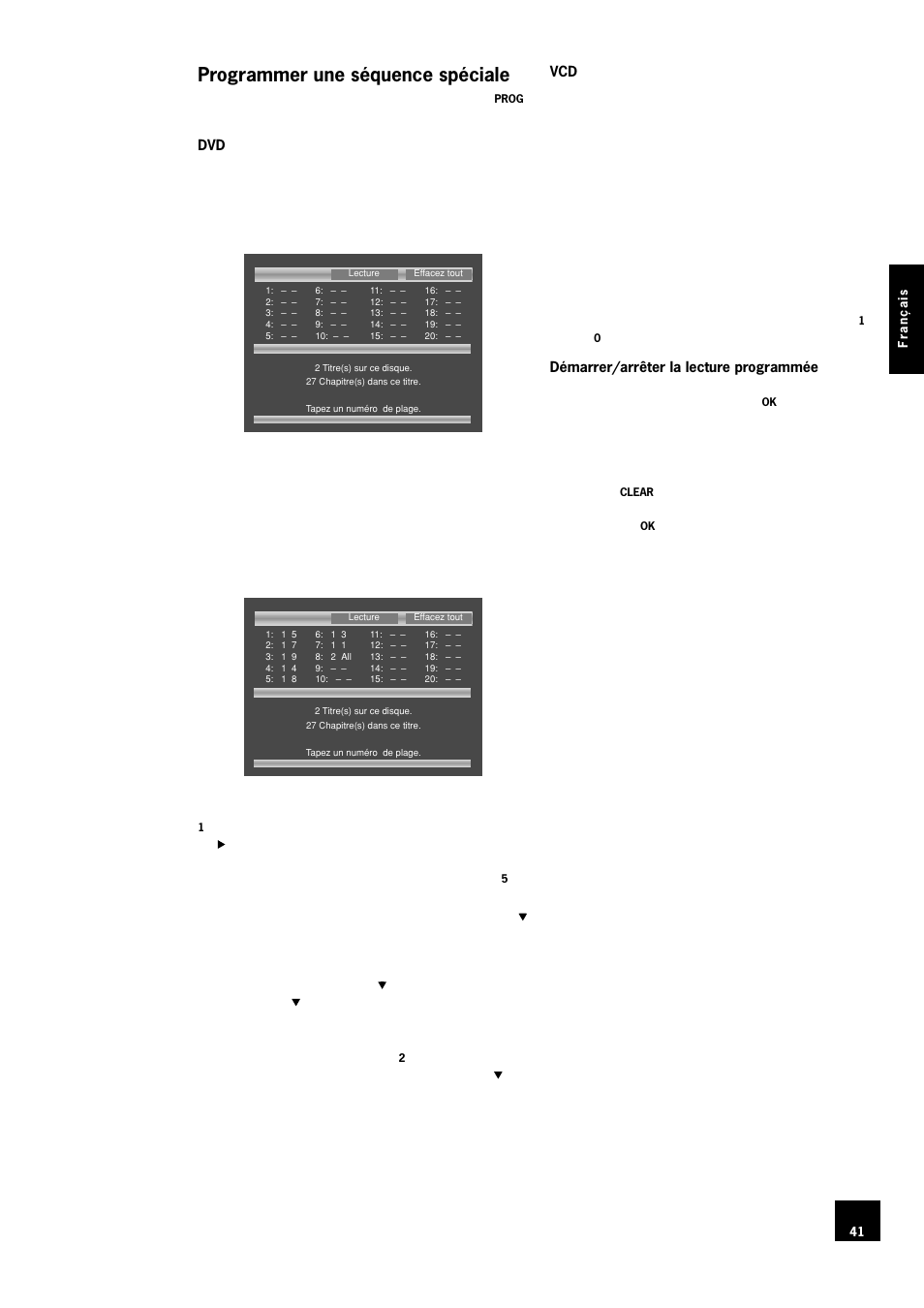 Programmer une séquence spéciale | Arcam DV78 User Manual | Page 41 / 100