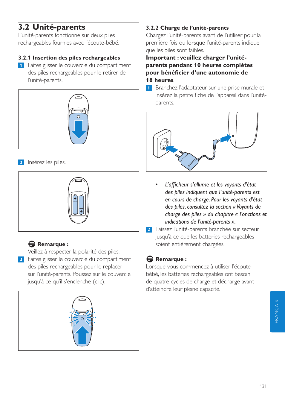 2 unité-parents | Philips AVENT Écoute-bébé DECT User Manual | Page 131 / 294