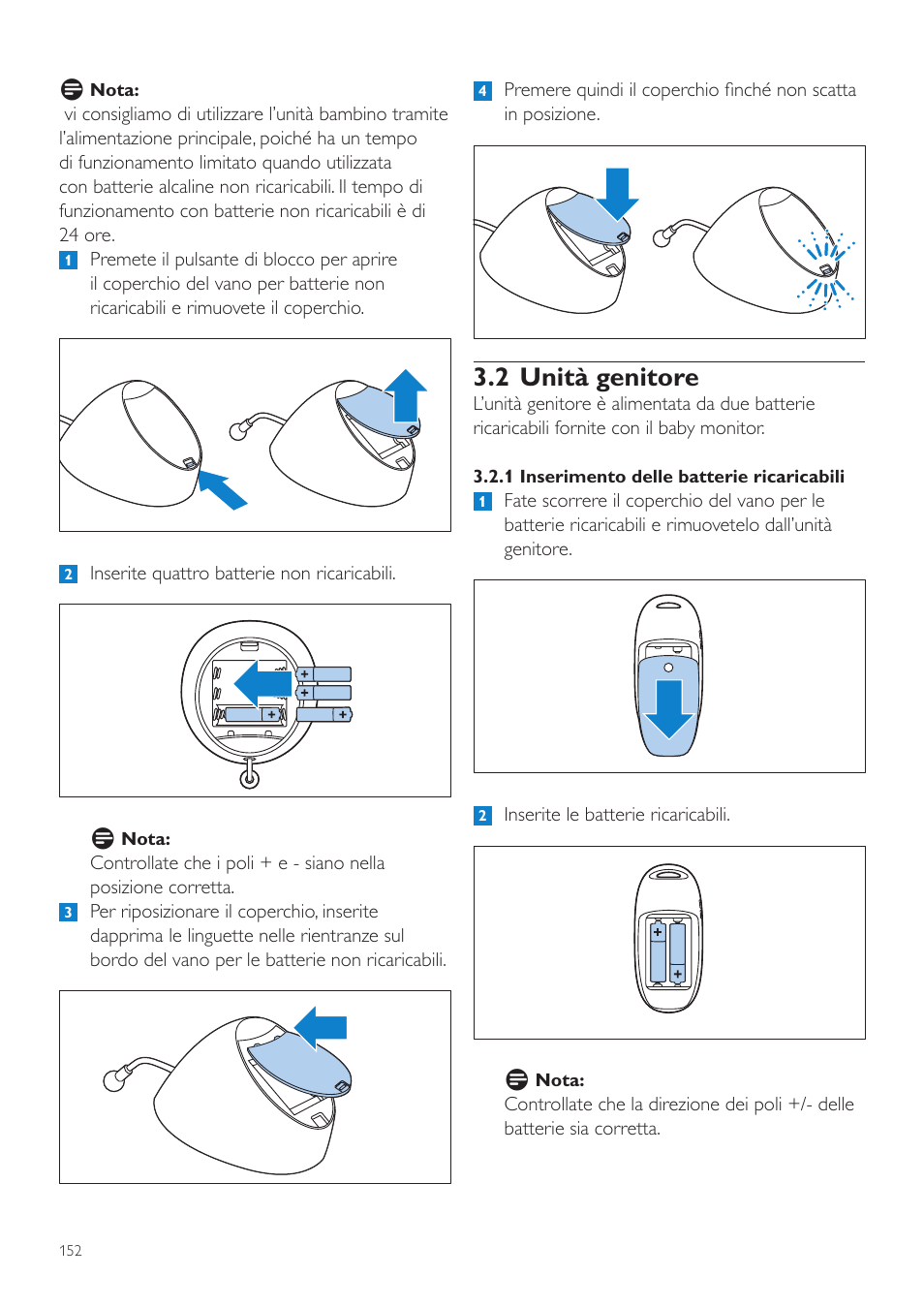 2 unità genitore | Philips AVENT Écoute-bébé DECT User Manual | Page 152 / 294