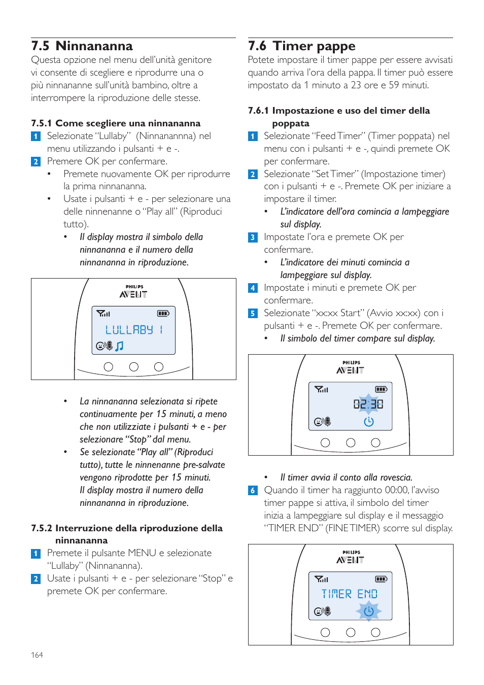 6 timer pappe, 5 ninnananna | Philips AVENT Écoute-bébé DECT User Manual | Page 164 / 294