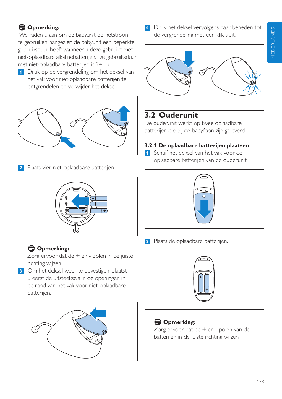 2 ouderunit | Philips AVENT Écoute-bébé DECT User Manual | Page 173 / 294