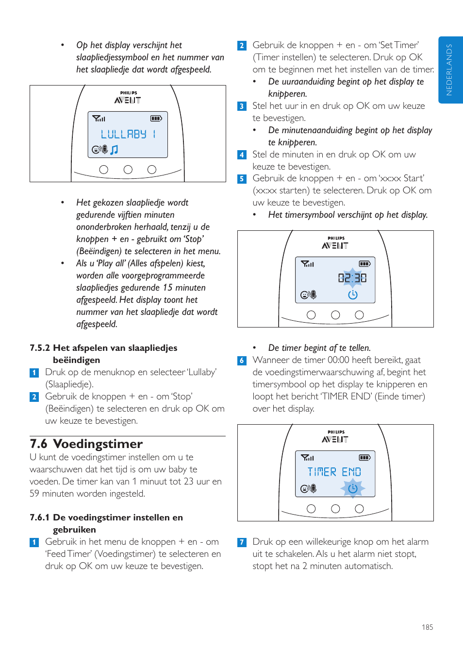 6 voedingstimer | Philips AVENT Écoute-bébé DECT User Manual | Page 185 / 294