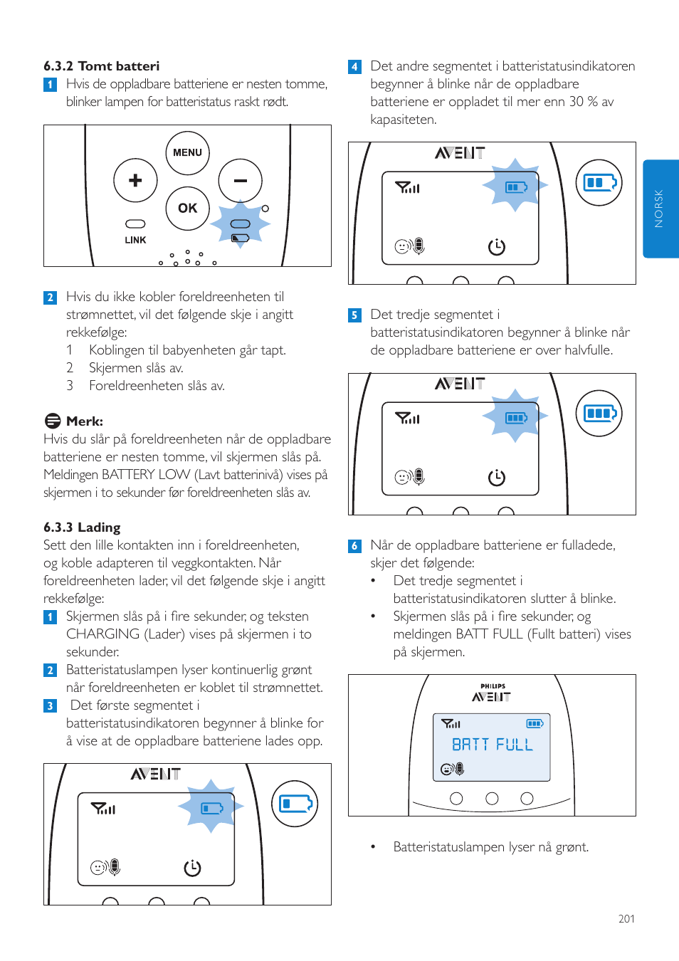 Philips AVENT Écoute-bébé DECT User Manual | Page 201 / 294