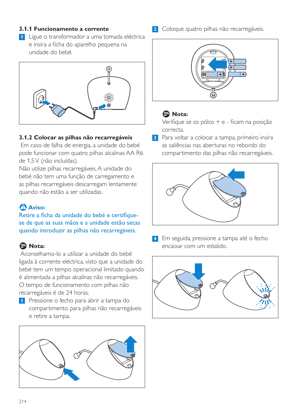 Philips AVENT Écoute-bébé DECT User Manual | Page 214 / 294