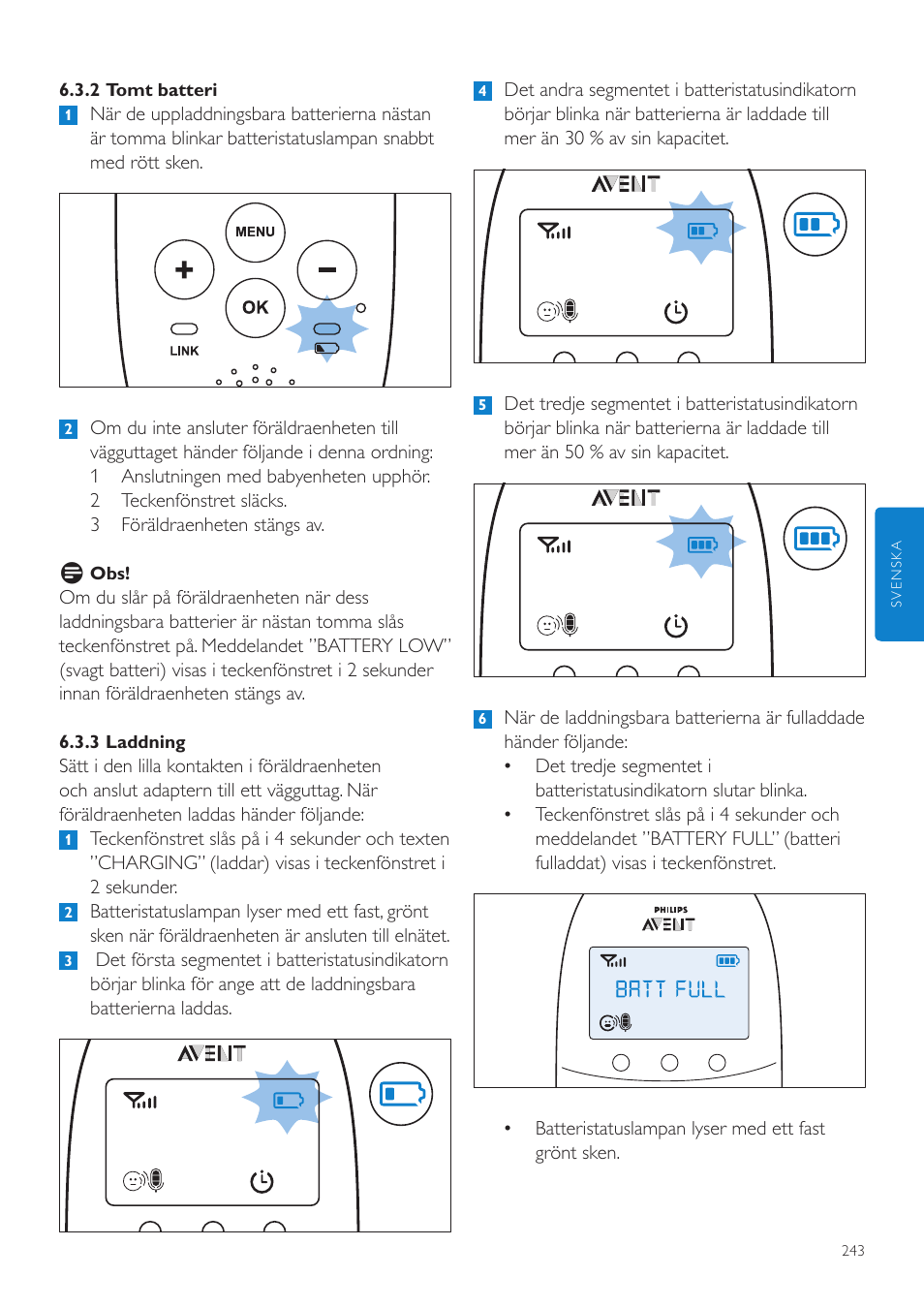 Philips AVENT Écoute-bébé DECT User Manual | Page 243 / 294