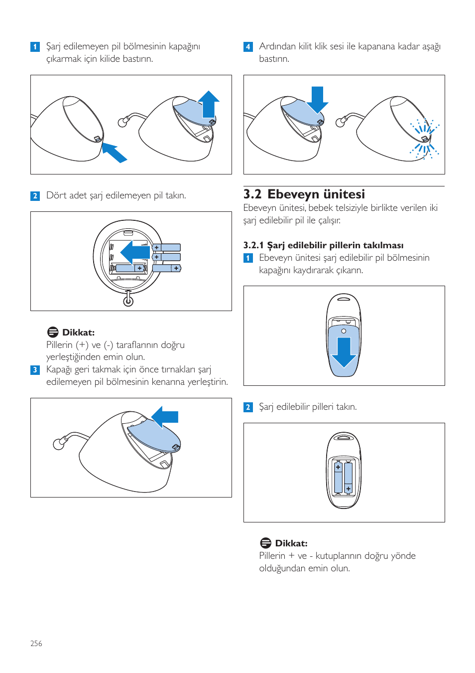 2 ebeveyn ünitesi | Philips AVENT Écoute-bébé DECT User Manual | Page 256 / 294