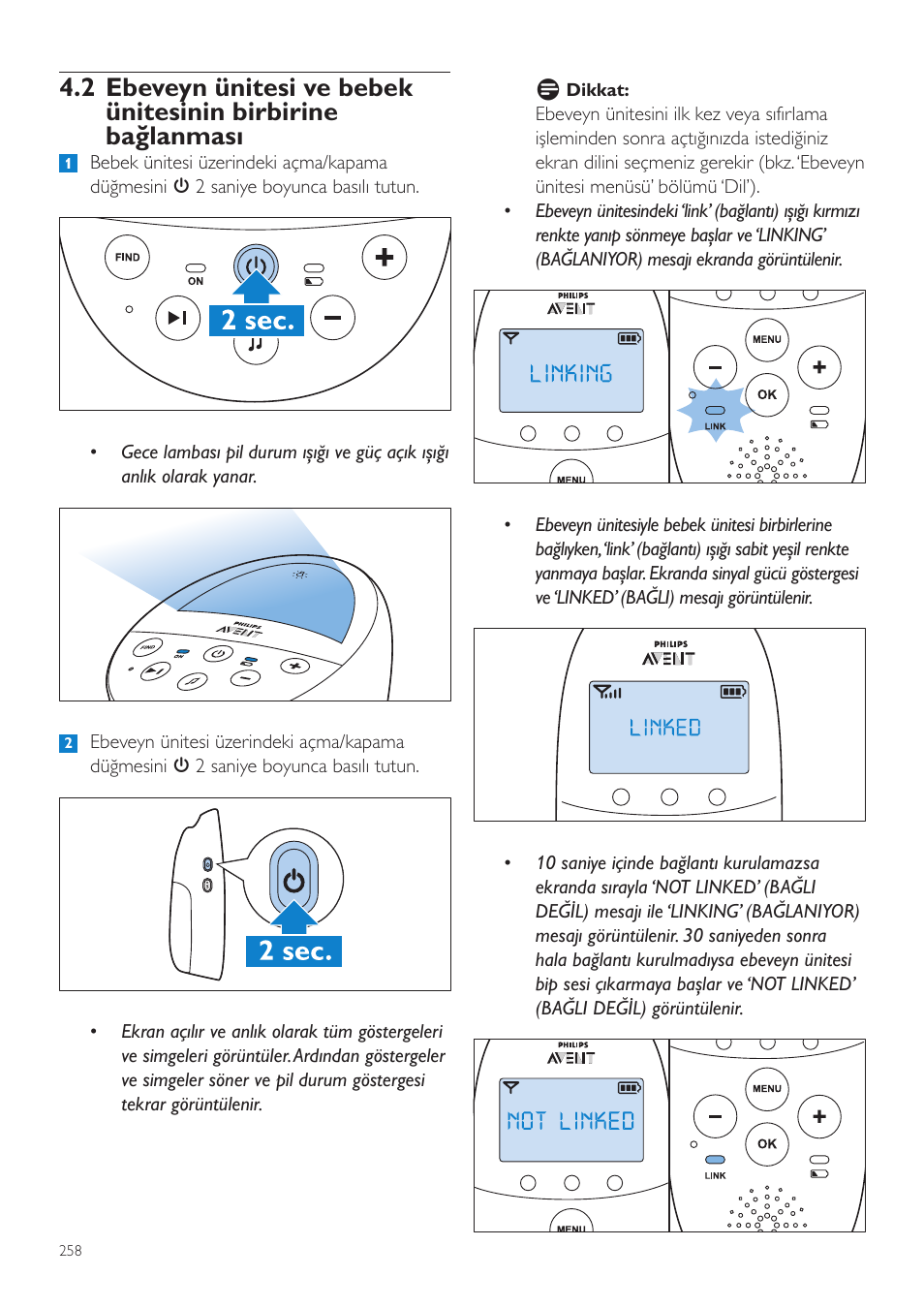 Philips AVENT Écoute-bébé DECT User Manual | Page 258 / 294