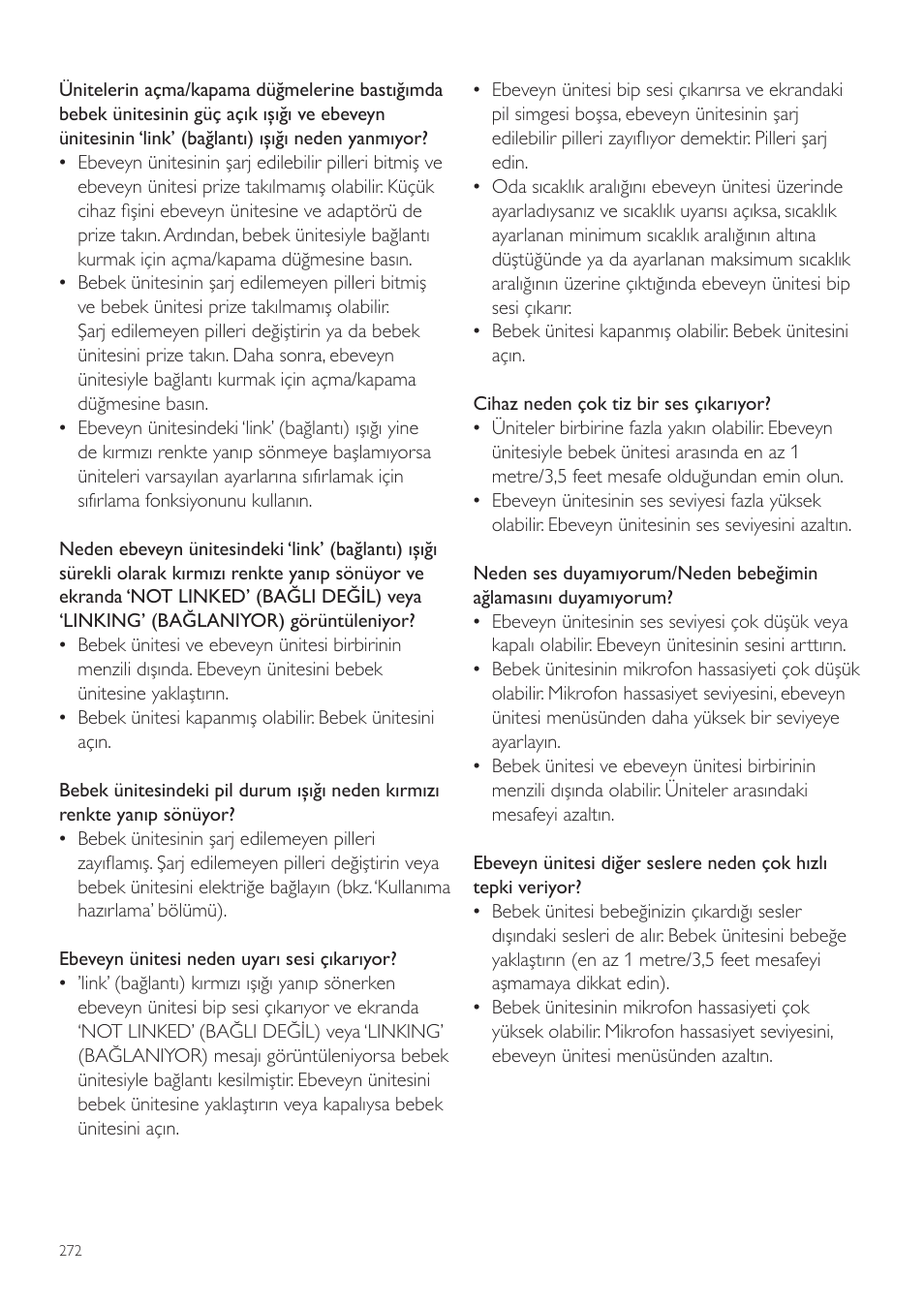 Philips AVENT Écoute-bébé DECT User Manual | Page 272 / 294